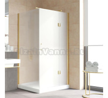Душевой уголок Vegas Glass AFP-Fis Lux 120*90 09 10 R профиль золото, стекло сатин