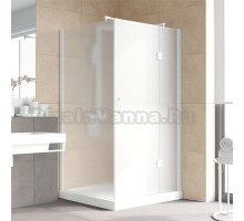 Душевой уголок Vegas Glass AFP-Fis Lux 120*100 01 10 R профиль белый, стекло сатин