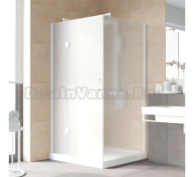 Душевой уголок Vegas Glass AFP-Fis Lux 120*100 01 10 L профиль белый, стекло сатин