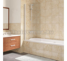 Шторка на ванну Vegas Glass EV Lux 75 01 01 L профиль белый, стекло прозрачное