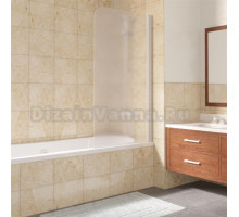 Шторка на ванну Vegas Glass EV Lux 75 01 10 R профиль белый, стекло сатин