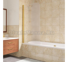 Шторка на ванну Vegas Glass EV Lux 75 09 10 L профиль золото, стекло сатин