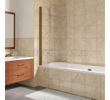 Шторка на ванну Vegas Glass EV Lux 75 05 01 L профиль бронза, стекло прозрачное