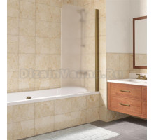 Шторка на ванну Vegas Glass EV Lux 75 05 10 R профиль бронза, стекло сатин