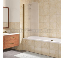 Шторка на ванну Vegas Glass EV Lux 75 05 10 L профиль бронза, стекло сатин