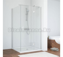 Душевой уголок Vegas Glass AFP-Fis 90 07 01 R профиль матовый хром, стекло прозрачное