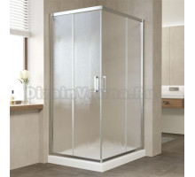 Душевой уголок Vegas Glass ZA-F 90*80 08 02 профиль глянцевый хром, стекло шиншилла