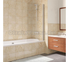 Шторка на ванну Vegas Glass EV Lux 75 07 01 R профиль матовый хром, стекло прозрачное