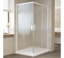 Душевой уголок Vegas Glass ZA-F 100*80 01 02 профиль белый, стекло шиншилла