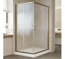 Душевой уголок Vegas Glass ZA-F 100*90 05 02 профиль бронза, стекло шиншилла