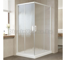 Душевой уголок Vegas Glass ZA-F 110*80 01 02 профиль белый, стекло шиншилла