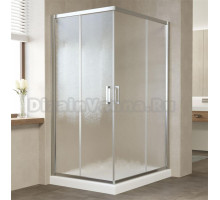 Душевой уголок Vegas Glass ZA-F 110*100 08 02 профиль глянцевый хром, стекло шиншилла