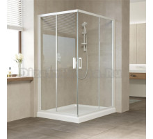Душевой уголок Vegas Glass ZA-F 120*110 01 01 профиль белый, стекло прозрачное