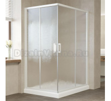 Душевой уголок Vegas Glass ZA-F 120*110 01 02 профиль белый, стекло шиншилла
