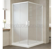 Душевой уголок Vegas Glass ZA-F 120*110 01 10 профиль белый, стекло сатин