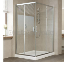 Душевой уголок Vegas Glass ZA-F 120*110 08 01 профиль глянцевый хром, стекло прозрачное