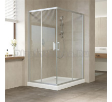 Душевой уголок Vegas Glass ZA-F 120*110 07 01 профиль матовый хром, стекло прозрачное