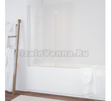 Шторка на ванну Vegas Glass E2V 120 01 02 L профиль белый, стекло шиншилла