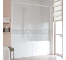 Шторка на ванну Vegas Glass ZV 160 01 10 профиль белый, стекло сатин