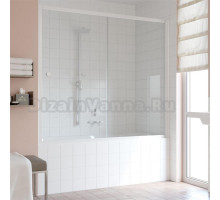 Шторка на ванну Vegas Glass ZV 180 01 01 профиль белый, стекло прозрачное