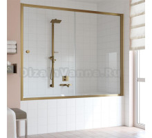 Шторка на ванну Vegas Glass ZV 180 05 01 профиль бронза, стекло прозрачное