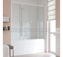 Шторка на ванну Vegas Glass Z2V 150 01 01 профиль белый, стекло прозрачное