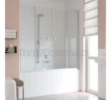 Шторка на ванну Vegas Glass Z2V 150 07 01 профиль матовый хром, стекло прозрачное