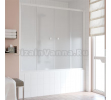 Шторка на ванну Vegas Glass Z2V 160 01 10 профиль белый, стекло сатин