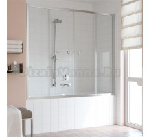 Шторка на ванну Vegas Glass Z2V 160 08 01 профиль глянцевый хром, стекло прозрачное