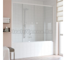 Шторка на ванну Vegas Glass Z2V 170 01 01 профиль белый, стекло прозрачное