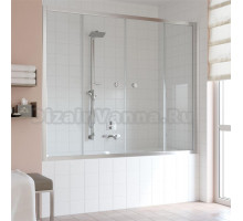 Шторка на ванну Vegas Glass Z2V 170 08 01 профиль глянцевый хром, стекло прозрачное