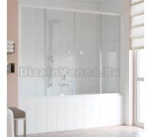Шторка на ванну Vegas Glass Z2V 180 01 01 профиль белый, стекло прозрачное