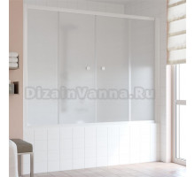 Шторка на ванну Vegas Glass Z2V 180 01 10 профиль белый, стекло сатин