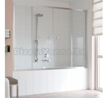 Шторка на ванну Vegas Glass Z2V 180 08 01 профиль глянцевый хром, стекло прозрачное