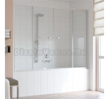 Шторка на ванну Vegas Glass Z2V 180 07 01 профиль матовый хром, стекло прозрачное