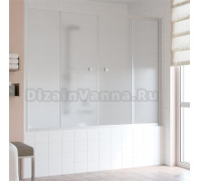 Шторка на ванну Vegas Glass Z2V 180 07 10 профиль матовый хром, стекло сатин