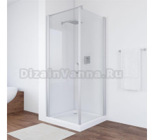 Душевой уголок Vegas Glass EP-Fis 80 07 01 L профиль матовый хром, стекло прозрачное