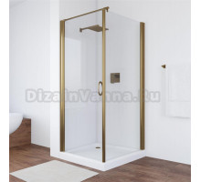 Душевой уголок Vegas Glass EP-Fis 80*90 05 01 L профиль бронза, стекло прозрачное