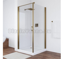 Душевой уголок Vegas Glass EP-Fis 90 05 01 L профиль бронза, стекло прозрачное