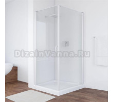 Душевой уголок Vegas Glass EP-Fis 80*100 01 01 L профиль белый, стекло прозрачное