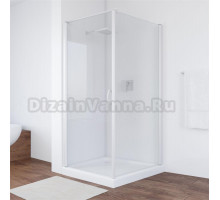 Душевой уголок Vegas Glass EP-Fis 90*100 01 01 L профиль белый, стекло прозрачное