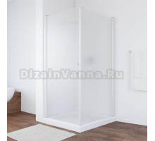 Душевой уголок Vegas Glass EP-Fis 90*100 01 10 L профиль белый, стекло сатин