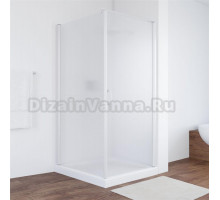 Душевой уголок Vegas Glass EP-Fis 90*100 01 10 R профиль белый, стекло сатин