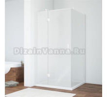 Душевой уголок Vegas Glass AFP-Fis 100*80 01 10 L профиль белый, стекло сатин