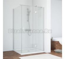 Душевой уголок Vegas Glass AFP-Fis 100*80 07 01 R профиль матовый хром, стекло прозрачное