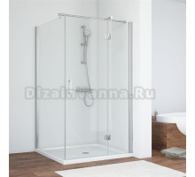 Душевой уголок Vegas Glass AFP-Fis 100*90 08 01 R профиль глянцевый хром, стекло прозрачное