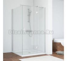 Душевой уголок Vegas Glass AFP-Fis 100*90 07 01 R профиль матовый хром, стекло прозрачное