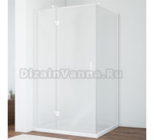 Душевой уголок Vegas Glass AFP-Fis 110*80 01 10 L профиль белый, стекло сатин