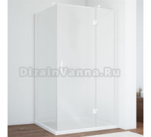 Душевой уголок Vegas Glass AFP-Fis 110*80 01 10 R профиль белый, стекло сатин