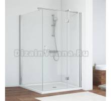 Душевой уголок Vegas Glass AFP-Fis 100*110 08 01 R профиль глянцевый хром, стекло прозрачное